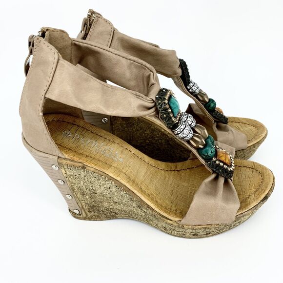 Patrizia By Spring Step Pegasus Tan Sandals 36 (5.5-6 US) Women RetroGlam 70s - Picture 5 of 16